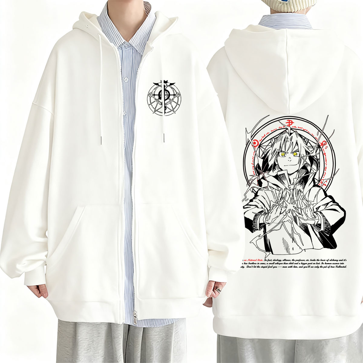 Fullmetal Alchemist Coat - 애니메이션 풀메탈 알chemist 지퍼 후드티 만화
