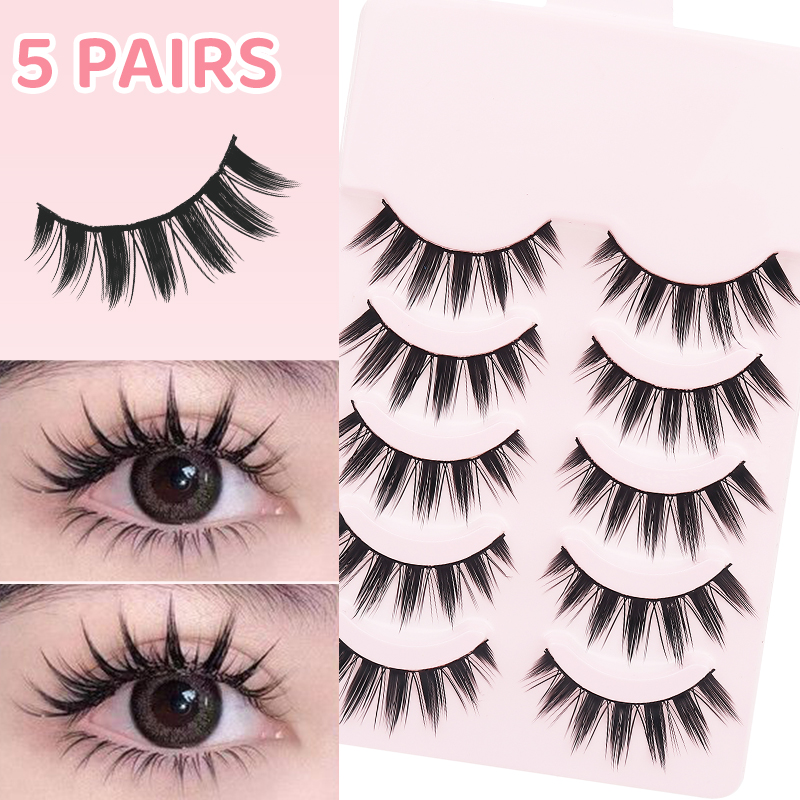 Anime Cosplay Lashes - 딩센 5쌍 만화풍 속눈썹 부드럽고 자연스러운