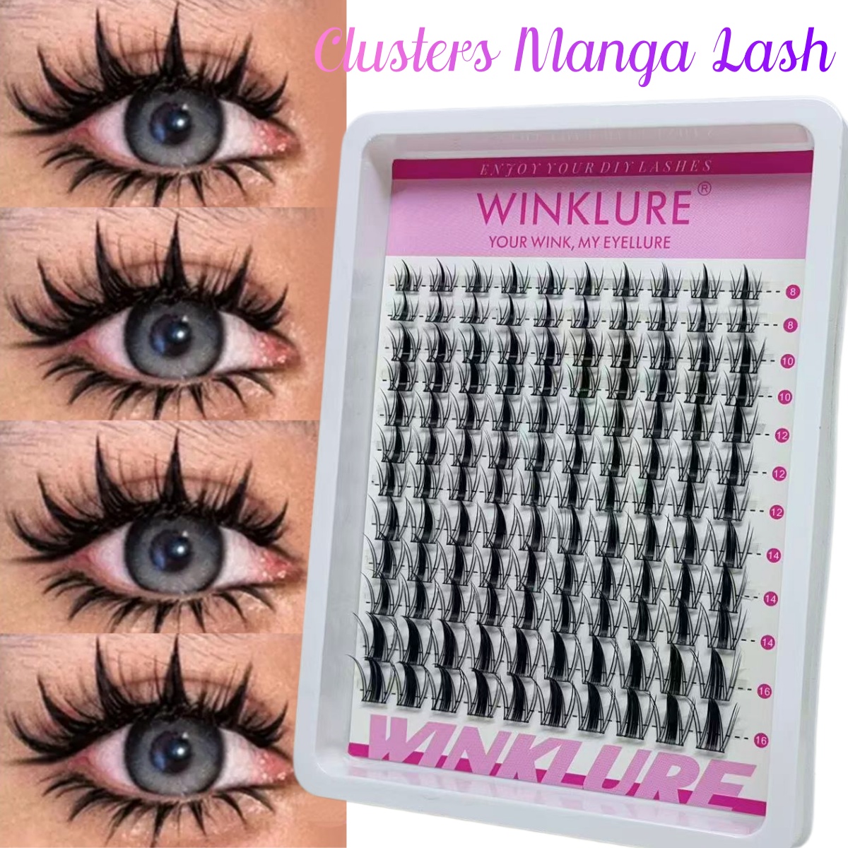Anime Cosplay Lashes - 윙클루어 만가 래쉬 클러스터 키트 캣