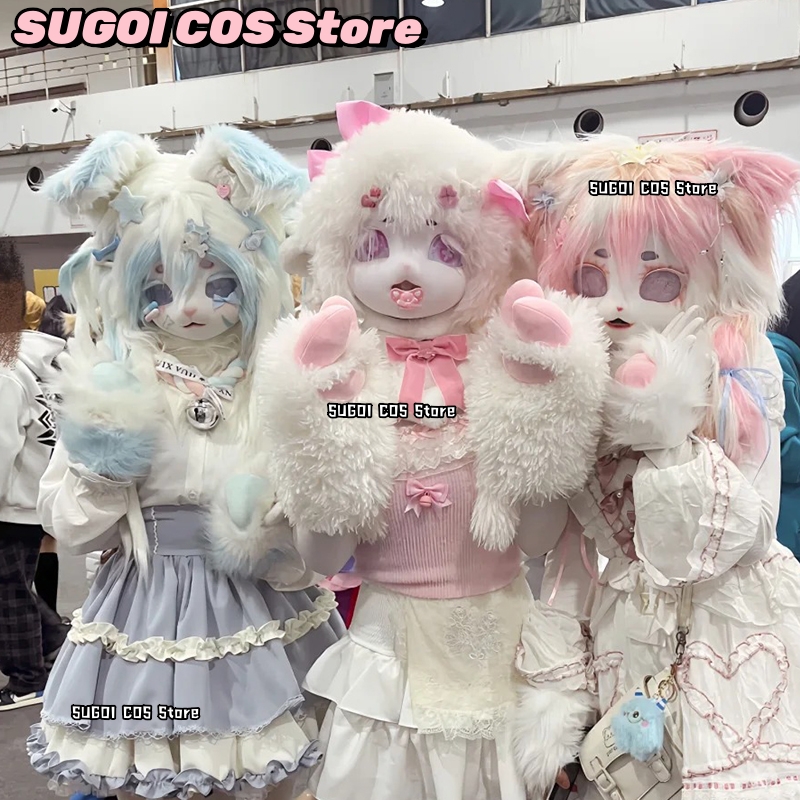 Anime Cosplay Cat - aBcSCS*퍼슈트 헤드 키구루미 귀여운 털 마스크
