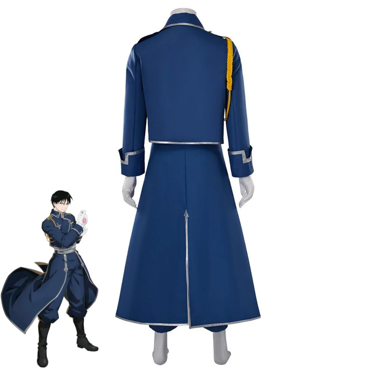Fullmetal Alchemist Coat - 로이 머스탱 코스프레 의상 블루 파이트