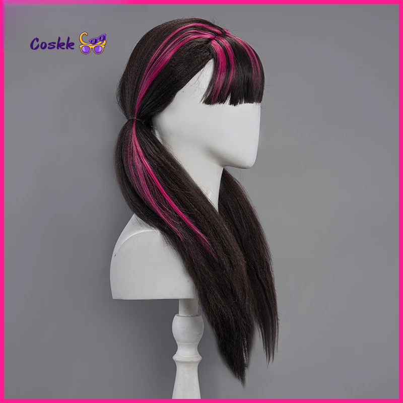 드라큘라우라 코스프레 가발 긴 머리 60CM 길이 블랙 - Anime Cosplay Long Hair 리뷰 및 가격