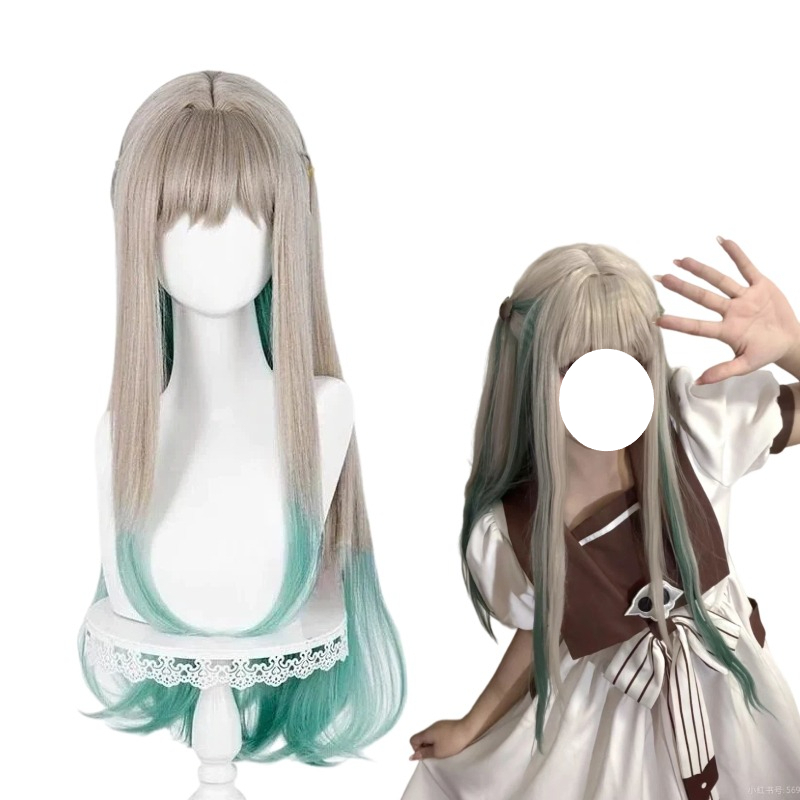 애니메이션 야시로 코스프레 네네 가발 그레이-그린 그라 - Anime Cosplay Long Hair 리뷰 및 가격