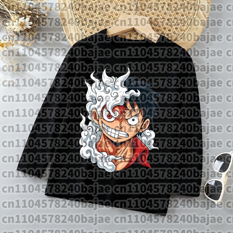 원피스 스프링 스트리트웨어 티셔츠 소년 얇은 긴팔 풀오 - Anime Cosplay Toddler 리뷰 및 가격