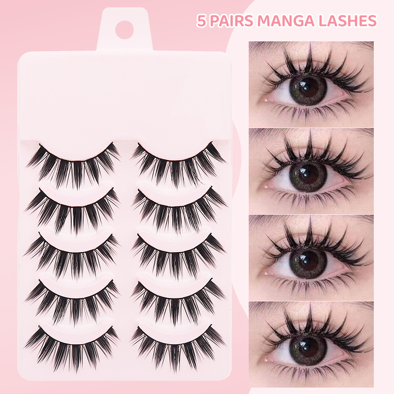 딩센 5쌍 만화풍 속눈썹 부드럽고 자연스러운 롱 속눈썹 - Anime Cosplay Lashes 리뷰 및 가격