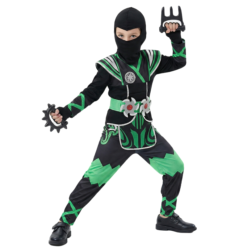 어린이를위한 녹색 닌자 의상 9PC 장난감 세트 할로윈 - Cosplay Anime Boy 리뷰 및 가격
