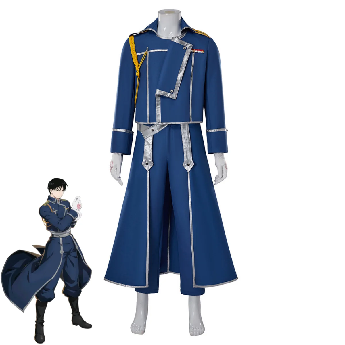 블루 파이트 군복 코트 가발 성인 남성 할로윈 카니발  - Fullmetal Alchemist Coat 리뷰 및 가격